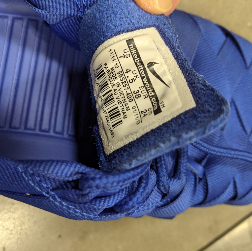 NIKE ROSHE RUN Blue Ribbon Blue Leather Womens 7 - Picture 2 of 5